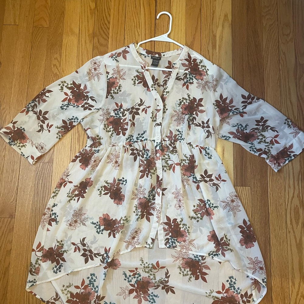 Torrid plus size womens hi-low shirt/dress
